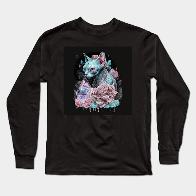 Witchy Sphynx Long Sleeve T-Shirt by Enchanted Reverie